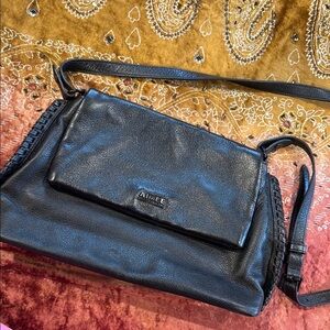 AIMEE KESTENBERG Black Crossbody Bag with Adjustable Strap and Flap Closure